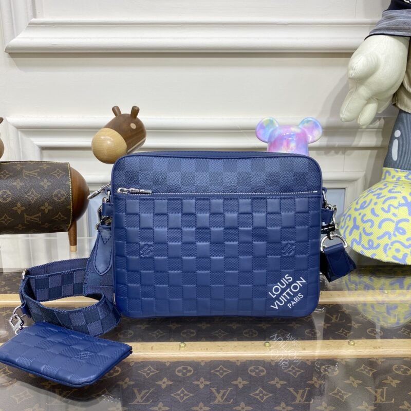 Fake Louis Vuitton Trio Messenger Blue Grid