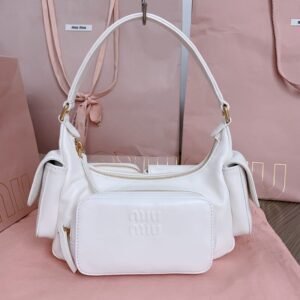 Fake Miu Miu Nappa Pocket Bag White