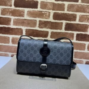 Fake Gucci GG Messenger Black Canvas