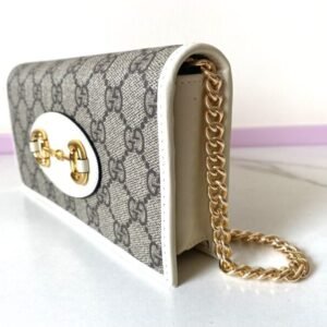 Alternative view of Replica Gucci Horsbet Chain Clutch White