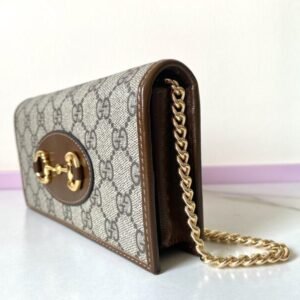 Alternative view of Replica Gucci Horsbet Chain Clutch Brown