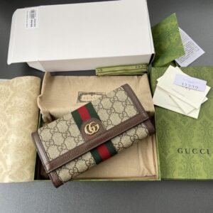 Fake Gucci Ophidia Long Wallet Brown