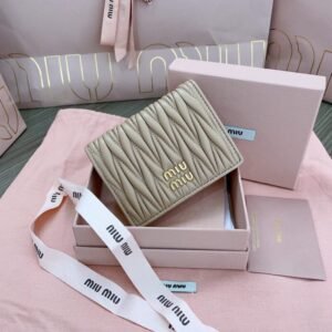 Fake Miu Miu Pocket Wallet Beige