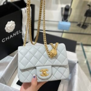CHANEL 23S Camellia Square Light Blue