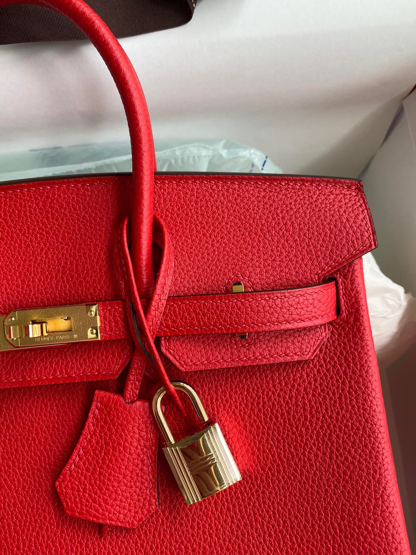Fake Hermès Birkin Red Togo Gold - Image 3