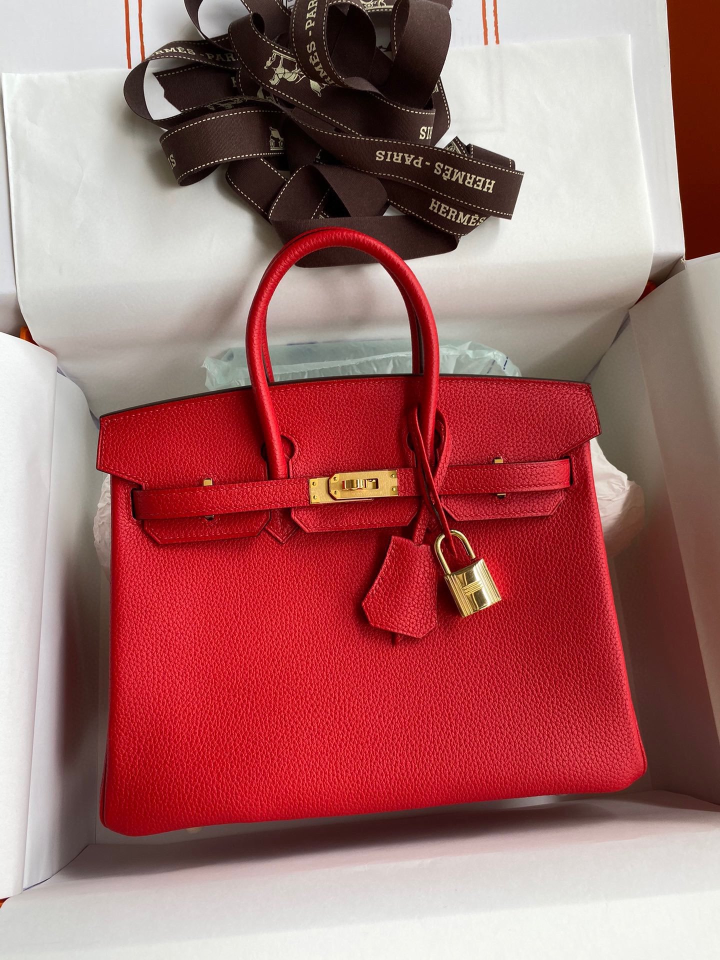 Fake Hermès Birkin Red Togo Gold