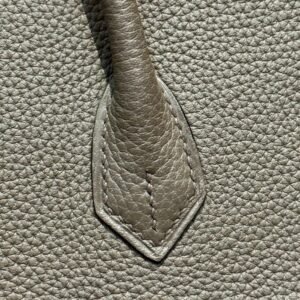 Alternative view of Replica Hermès Birkin Pewter Gray Togo