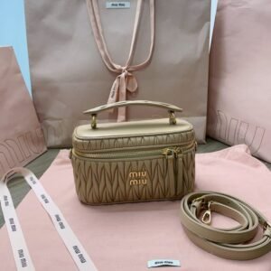 Fake Miu Miu Cosmetic Bag Milk Tea