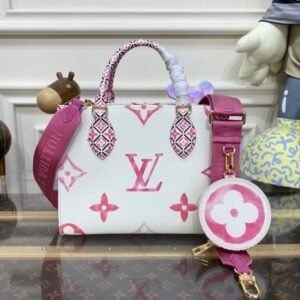 Replica LV Onthego PM Pink&White