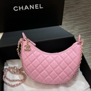 CHANEL 23P Crescent Bag Pink