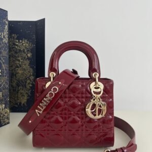 Fake Lady Dior Patent Red Abc