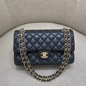 CHANEL Classic Flap 25cm Black Gold
