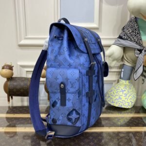 Alternative view of Fake Louis Vuitton Christopher Backpack Blue 2