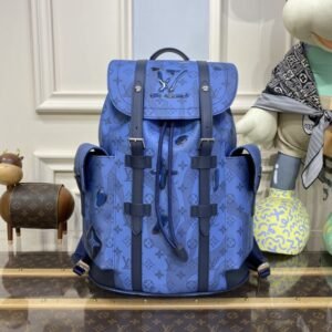 Fake Louis Vuitton Christopher Backpack Blue 2