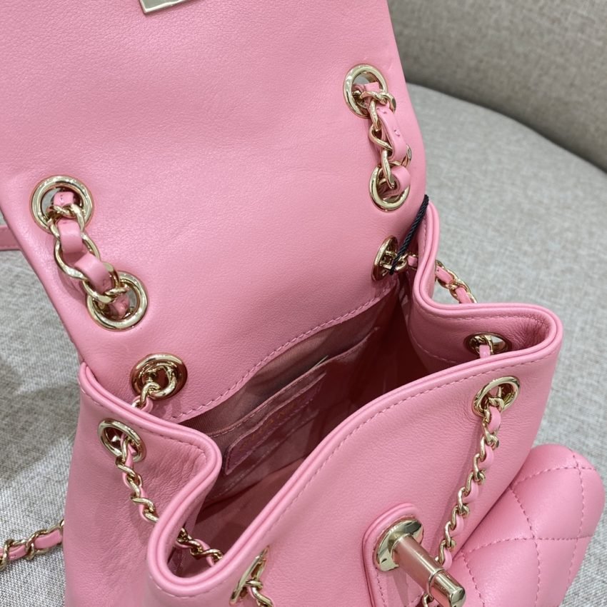 CHANEL 23A Backpack Small Pink - Image 3