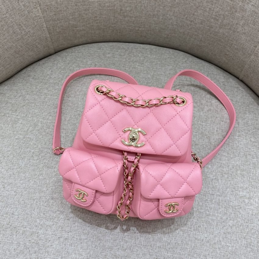 CHANEL 23A Backpack Small Pink - Image 7