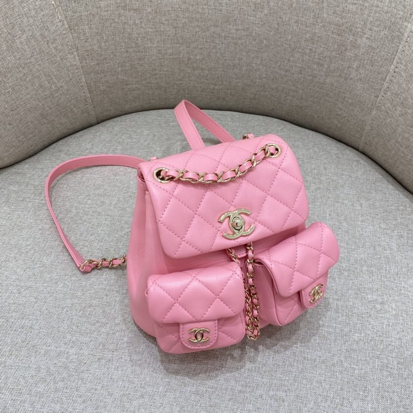 CHANEL 23A Backpack Small Pink - Image 9