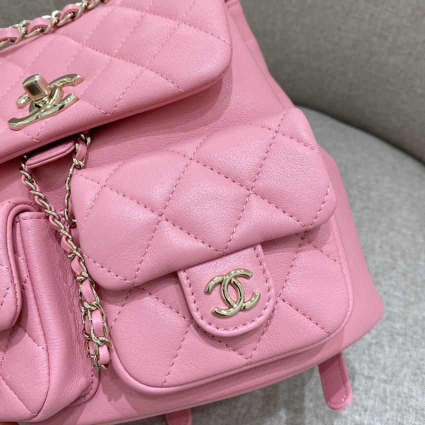 CHANEL 23A Backpack Small Pink - Image 11