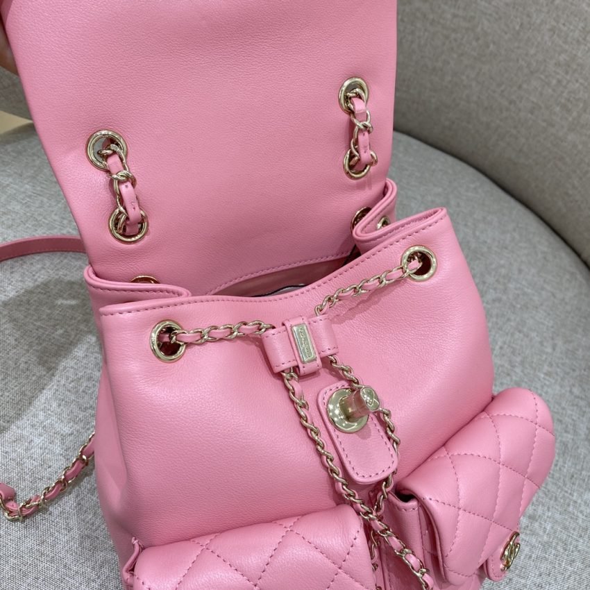 CHANEL 23A Backpack Small Pink - Image 13
