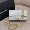CHANEL Camellia Flap Light Blue