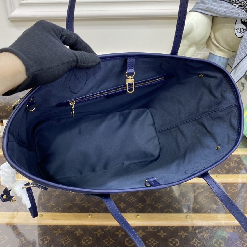 Fake Louis Vuitton Neverfull MM Denim Blue - Image 4
