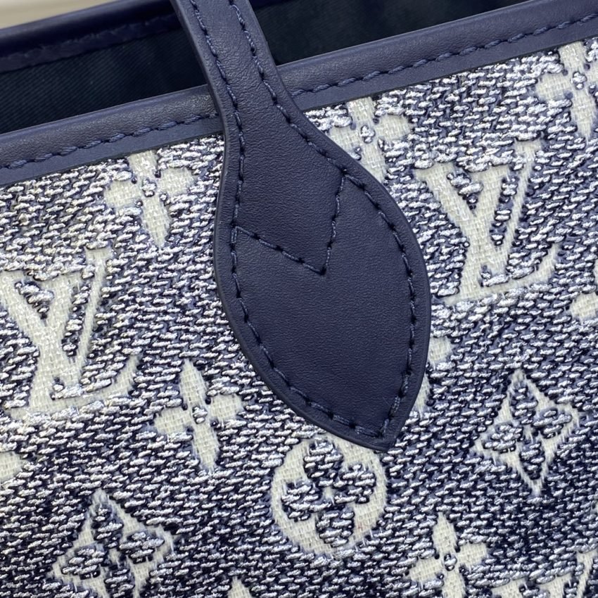 Fake Louis Vuitton Neverfull MM Denim Blue - Image 6