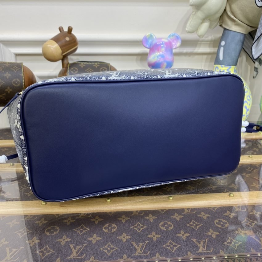 Fake Louis Vuitton Neverfull MM Denim Blue - Image 9