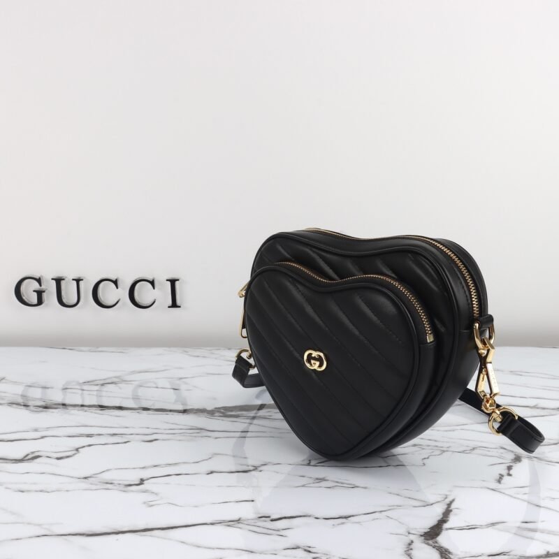 Fake Gucci Interlocking G Mini Heart Black - Image 6