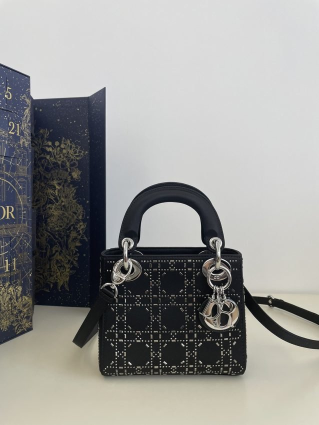 Replica Lady Dior Mini Satin Black