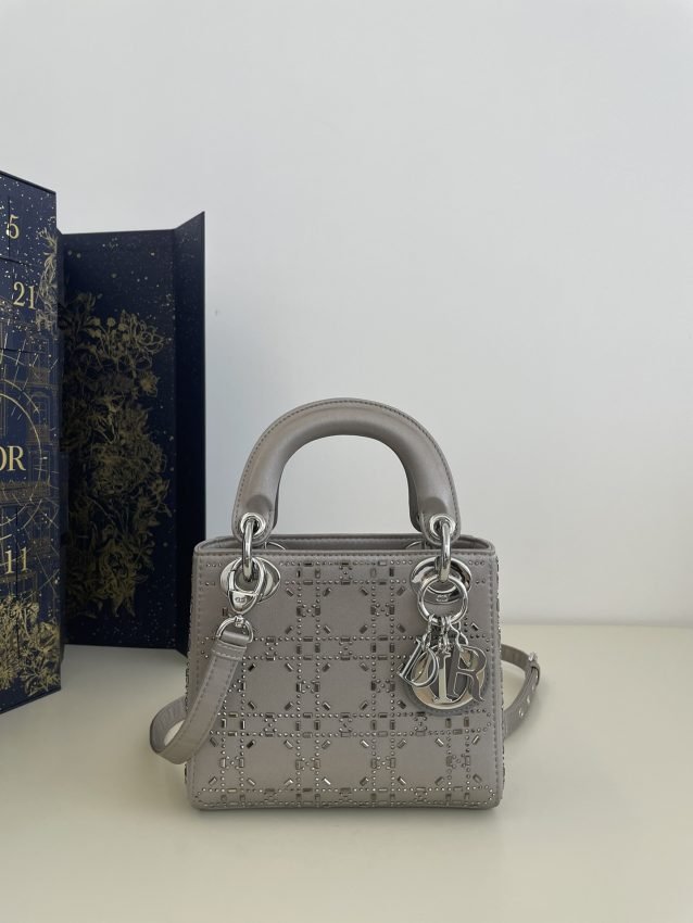 Fake Lady Dior Mini Satin Grey