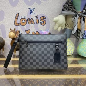Replica Louis Vuitton Takeoff Pouch Black Grid
