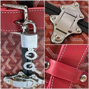 Alternative view of Replica Goyard Bourget Travel Suitcase Red