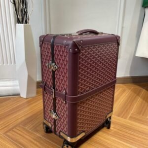 Replica Goyard Bourget Travel Suitcase Bordeaux