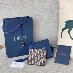 Fake Dior Jacquard Wallet
