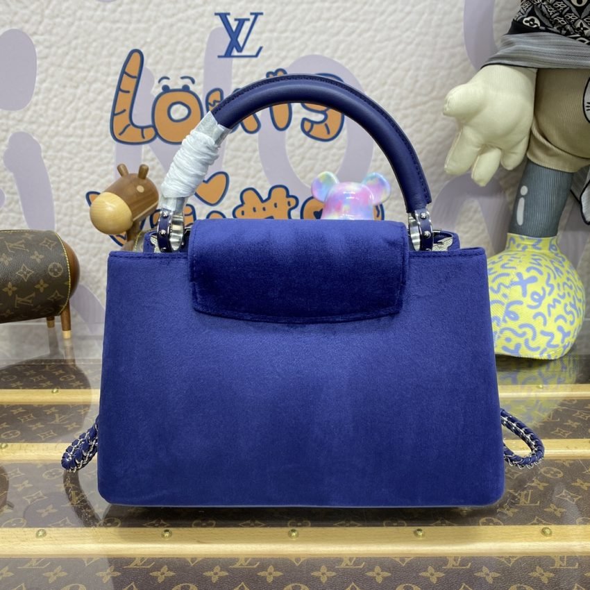 Fake Loius Vuitton Capucines Blue Velvet - Image 5