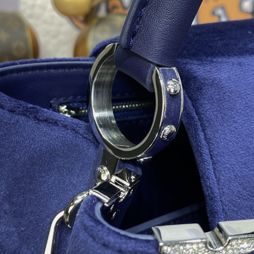 Fake Loius Vuitton Capucines Blue Velvet - Image 9