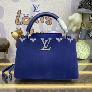 Fake Loius Vuitton Capucines Blue Velvet