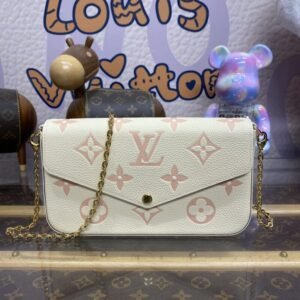 Replica Louis Vuitton Félicie Pochette White Pink