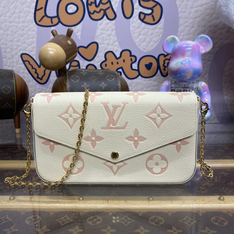 Replica Louis Vuitton Félicie Pochette White Pink
