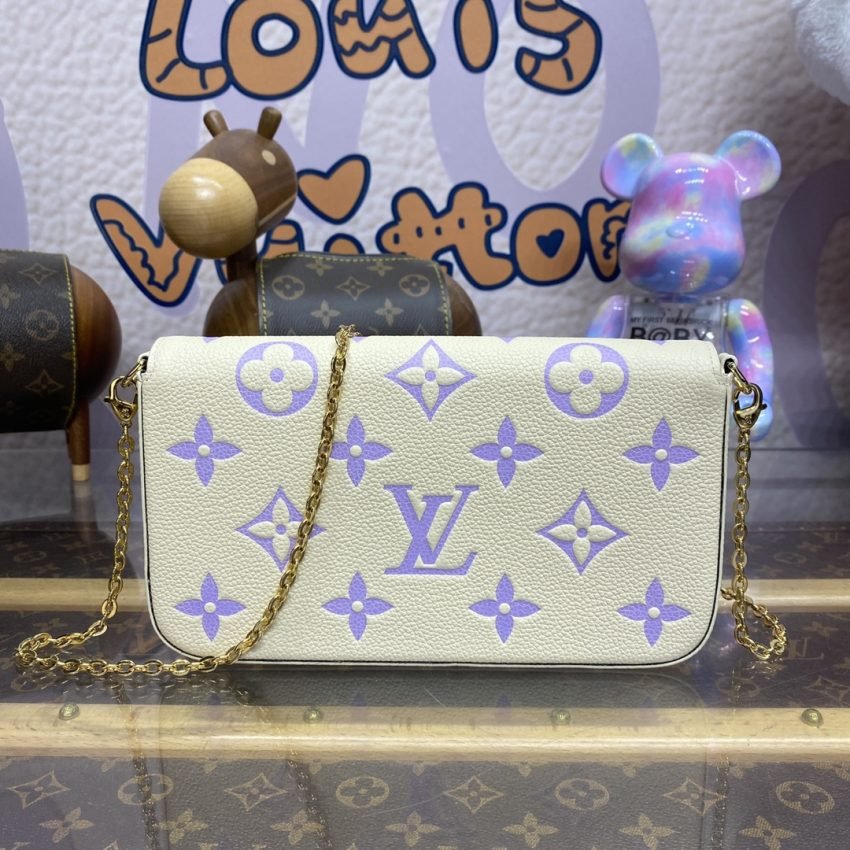 Replica Louis Vuitton Felicie Pochette White Purple - Image 2