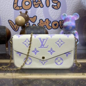 Replica Louis Vuitton Felicie Pochette White Purple