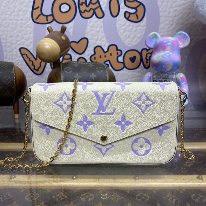 Replica Louis Vuitton Felicie Pochette White Purple