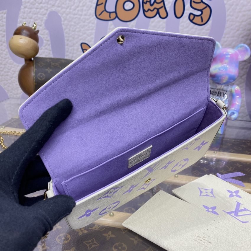 Replica Louis Vuitton Felicie Pochette White Purple - Image 3