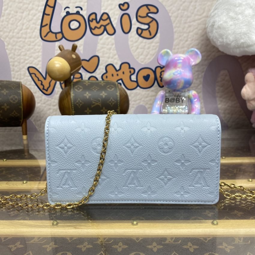 Replica Louis Vuitton Wallet On Chain Lily Sky Blue - Image 3