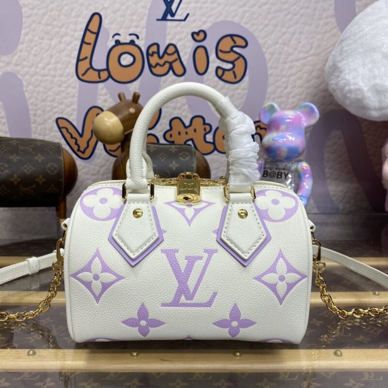 Replica Louis Vuitton Speedy Bandouliere 20 White Purple