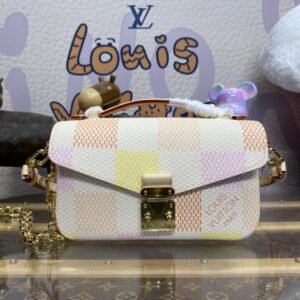 Replica Louis Vuitton Pochette Metis East West Pink Grid