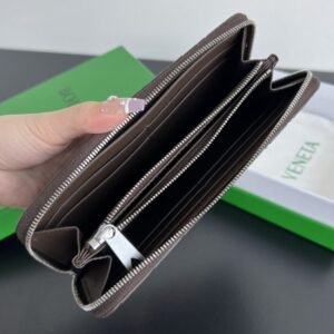 Alternative view of Fake Bottega Veneta Zip Long Wallet Brown&Black