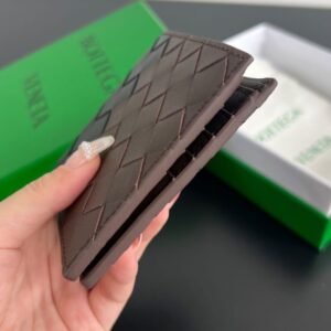Alternative view of Replica Bottega Veneta Intrecciato Bi – Fold Wallet Black&Brown