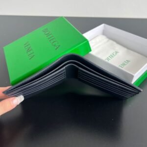 Alternative view of Replica Bottega Veneta Intrecciato Bi – Fold Wallet White&Blue