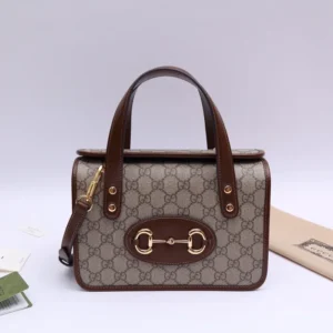 GUCCI HORSEBIT 1955 MINI CANVAS TOTE IN NEUTRALS